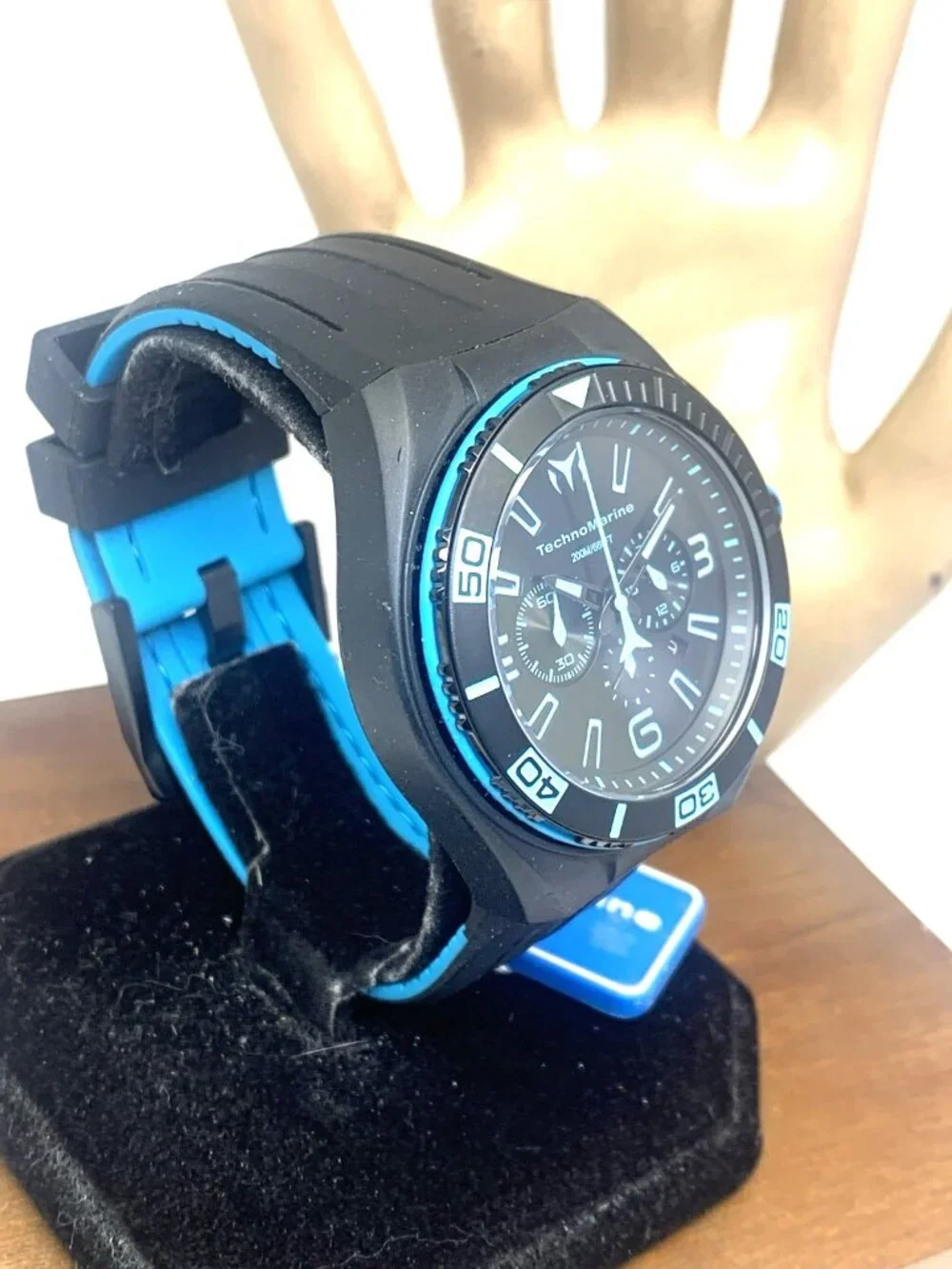 Technomarine Men's Watch TM-115058 Quartz Chronograph Blue Black Rubber 44mm